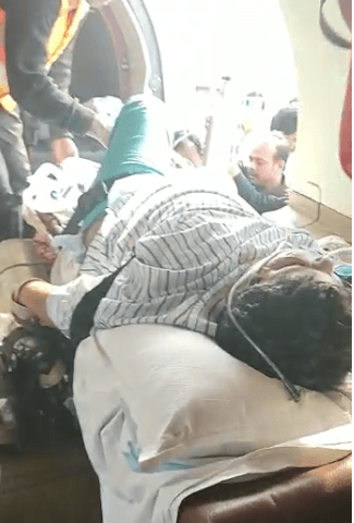How patient is transported in CodBlu ICU Air Ambulance_