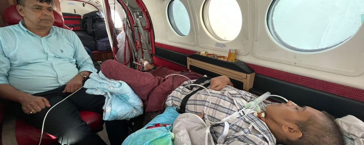 CodBlu International Medical Charter Flight from Myanmar to Delhi